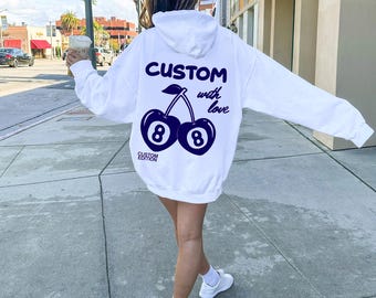 College Cherry Sweatshirt, Custom College Hoodie, Custom College Merch, Bed Party, Grad Gift,  College Merch, Custom College, Trendy College