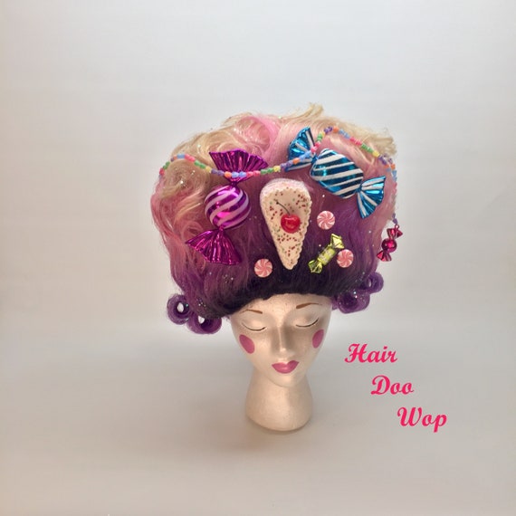 Rococo Punk Marie Antoinette Candy Floss Powdered Wig Cake Etsy