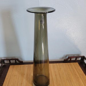 Vintage Ikea Tall Smoked Glass Vase 16&#39;&#39;