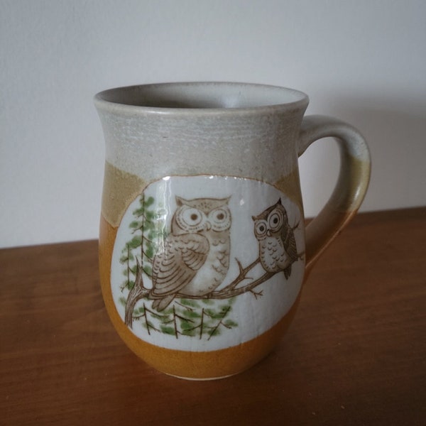 Vintage Otagiri Tri-Tone Owls Mug