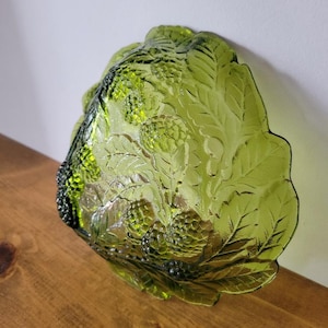 Vintage Indiana Glass Loganberry Green Glass Bowl/Dish