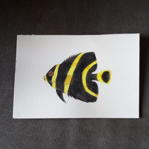Printed print, watercolor print, decoration, fish, black fish, sea, ocean, marine decoration
