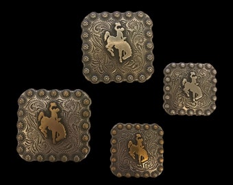 Wyoming  bucking horse and rider concho - LIMITED EDITION