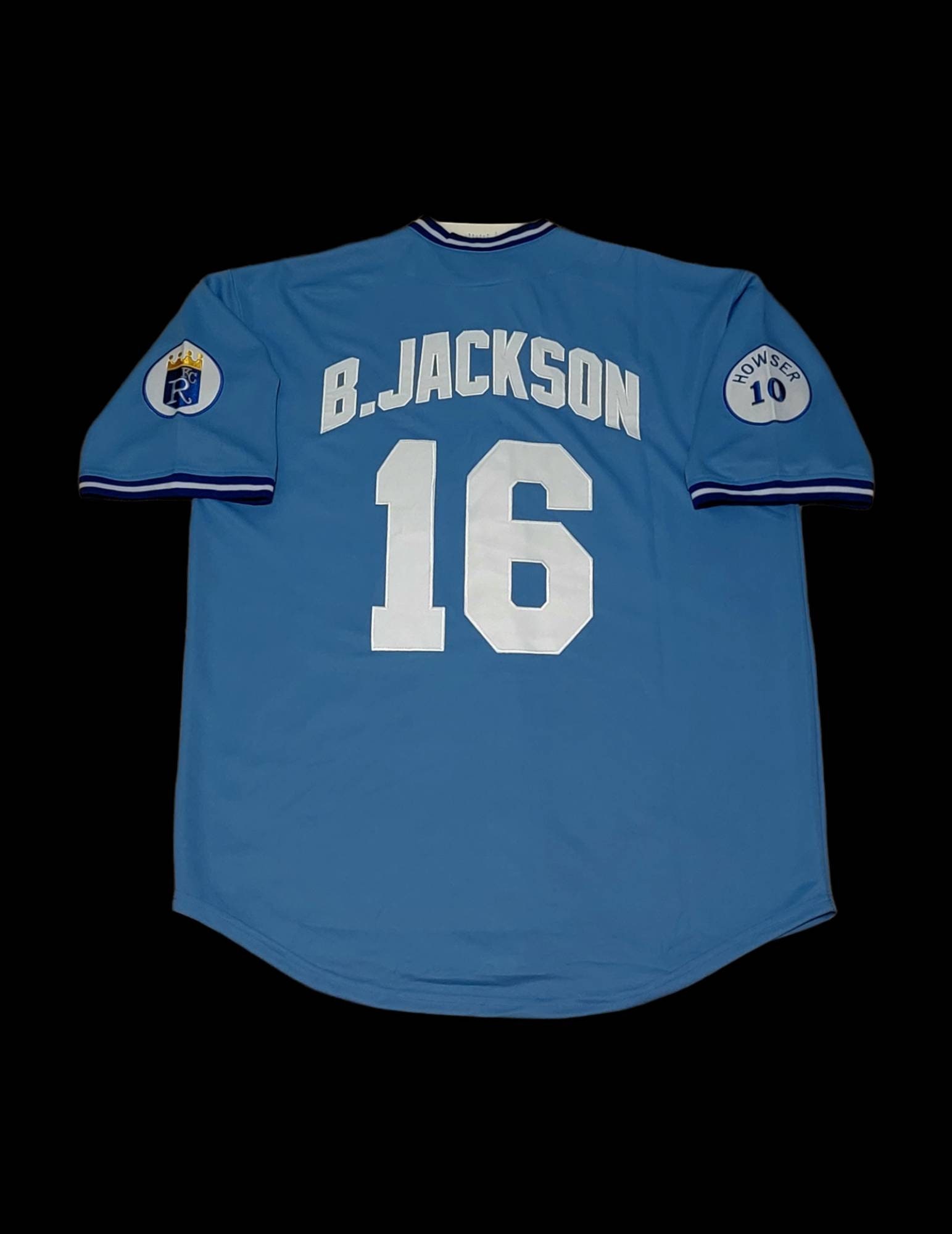 Retro Bo Jackson Kansas City Royals #16 Blue Mens Large Baseball