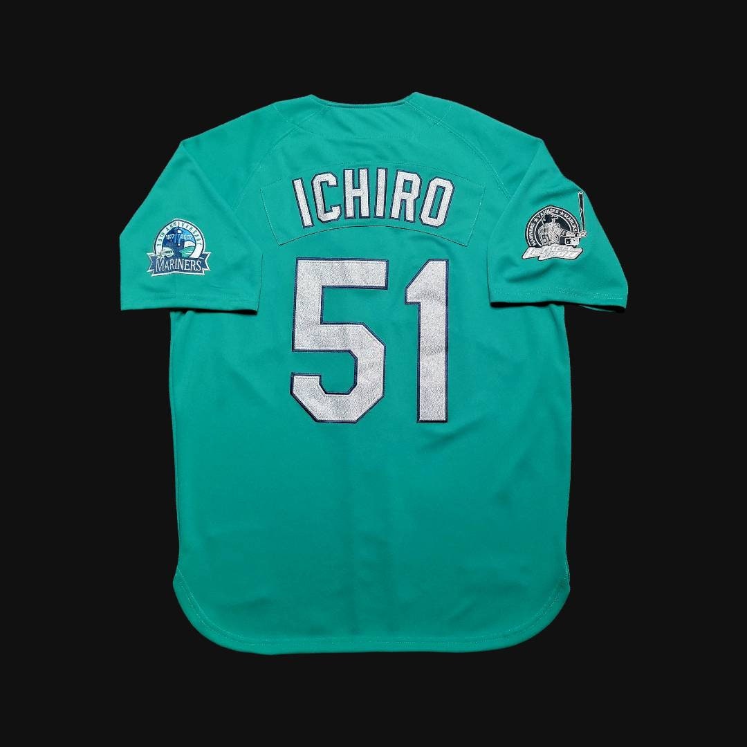 2001 Ichiro Seattle Mariners Authentic Russell MLB Jersey Size 52 – Rare  VNTG