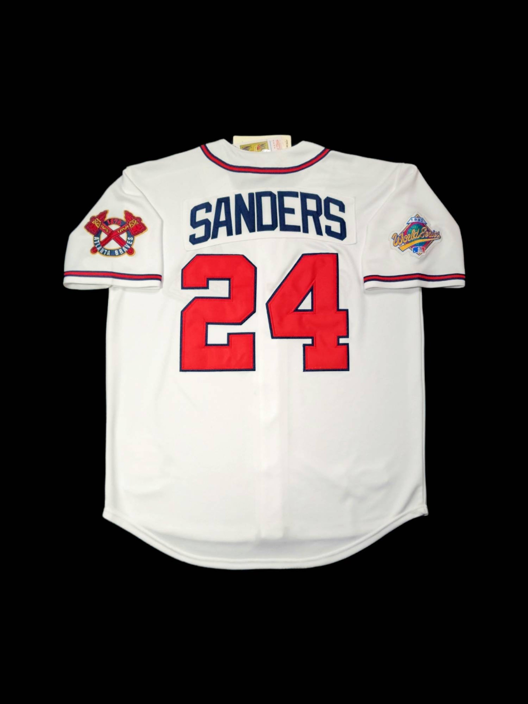 Deion Sanders Baseball Jersey Atlanta Braves 1992 World Series Throwback Stitched