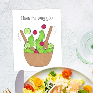 Werfen Sie meinen Salat Karte, lustige Valentinstag Karte, freche Jubiläumskarte, lustige Butt Play Grußkarte