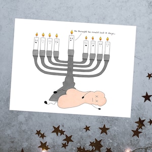 Die 8 Tage Karte, freches Chanukka Geschenk, lustige Chanukka Grußkarte, schmutzige Chanukka Karte