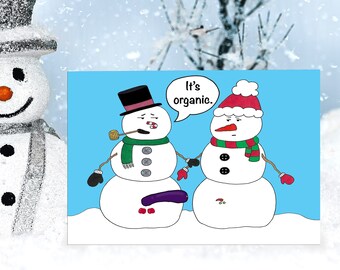 Big Dick Snowman Card, Funny Holiday Gift, Naughty Snowman Gift, Dirty Christmas Greeting Card