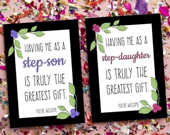 Greatest Step-Child Card, Funny Step-Daughter Card, Funny Step-Son Card, Funny Mothers Day Card, Funny Gift For Step-Mom