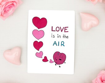 Love is in the Air Card, Funny Farts Anniversary Gift, Sarcastic Valentine Greeting Card