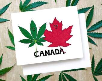 Tarjeta Canadian Best Buds, regalo divertido de Canadá, lindo regalo de marihuana, recuerdo canadiense