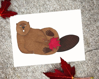 Canadian Beaver Card, Funny Valentines Day Card, Naughty Anniversary Gift,  Funny Animal Greeting Card