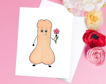 I'm A Dick Card, Funny Apology Gift, Sarcastic I'm Sorry Gift, Naughty Penis Greeting Card