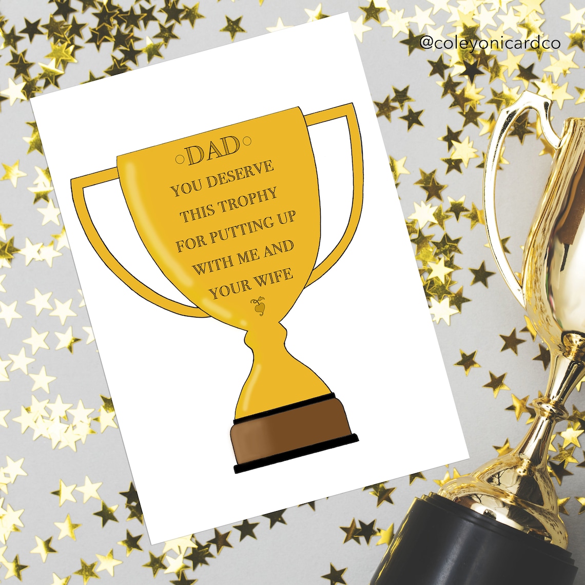 Dad's Trophy Funny Father's Day Card Etsy