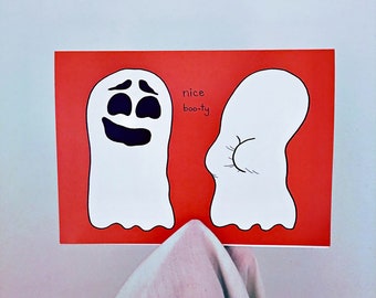 Spooky Booty Card, Naughty Halloween Gift, Funny Anniversary Gift, Funny Halloween Card, Nice Bum Greeting Card