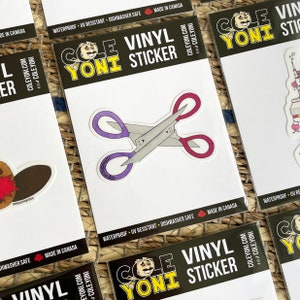 Sapphic Scissors Sticker, Funny Lesbian Gift, LGBTQ Sticker, Naughty Gay Decal, Scissoring Sticker image 3