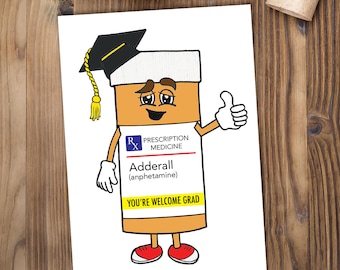 Lustig Adderall Abschluss Karte: Rude Uni bestand Geschenk