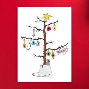 Carte de Noël cassée, cadeau de Noël drôle, carte de Noël sarcastique, carte de voeux drôle de vacances