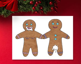 Naughty Gingerbread Card, Funny Anniversary Gift, Sexy Christmas Card, Dirty Christmas Card, Raunchy Holiday Card