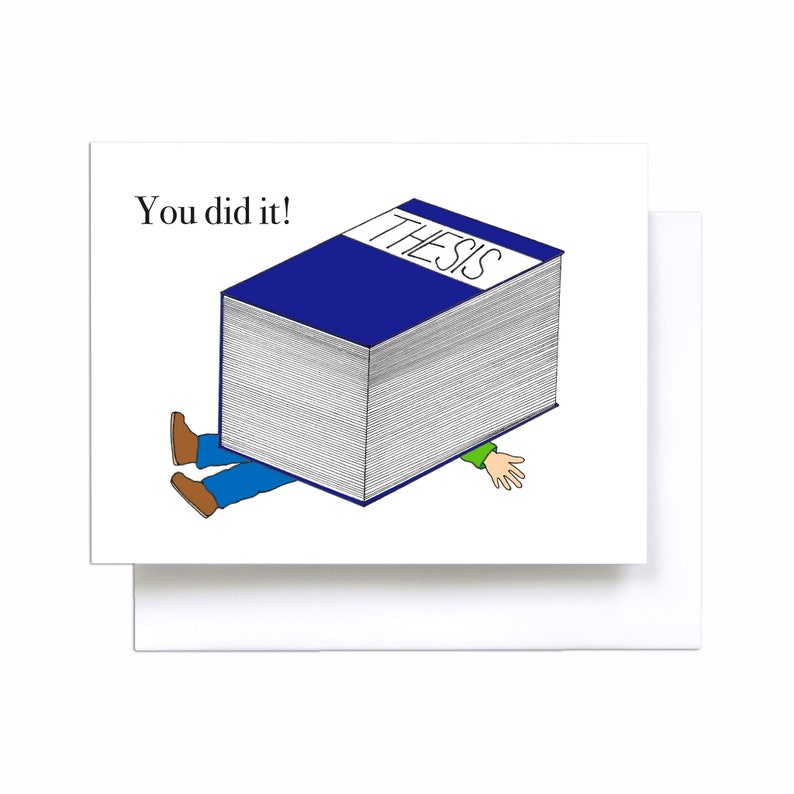 Thesis Casualty Card, Funny PhD Graduation, Master's Degree Greeting Card image 2