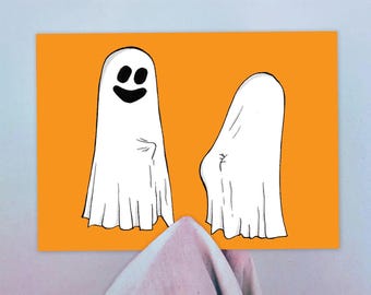 Spooky Booty Card, Naughty Anniversary Card, Funny Halloween Card, Nice Bum Greeting Card, Naughty Halloween Gift