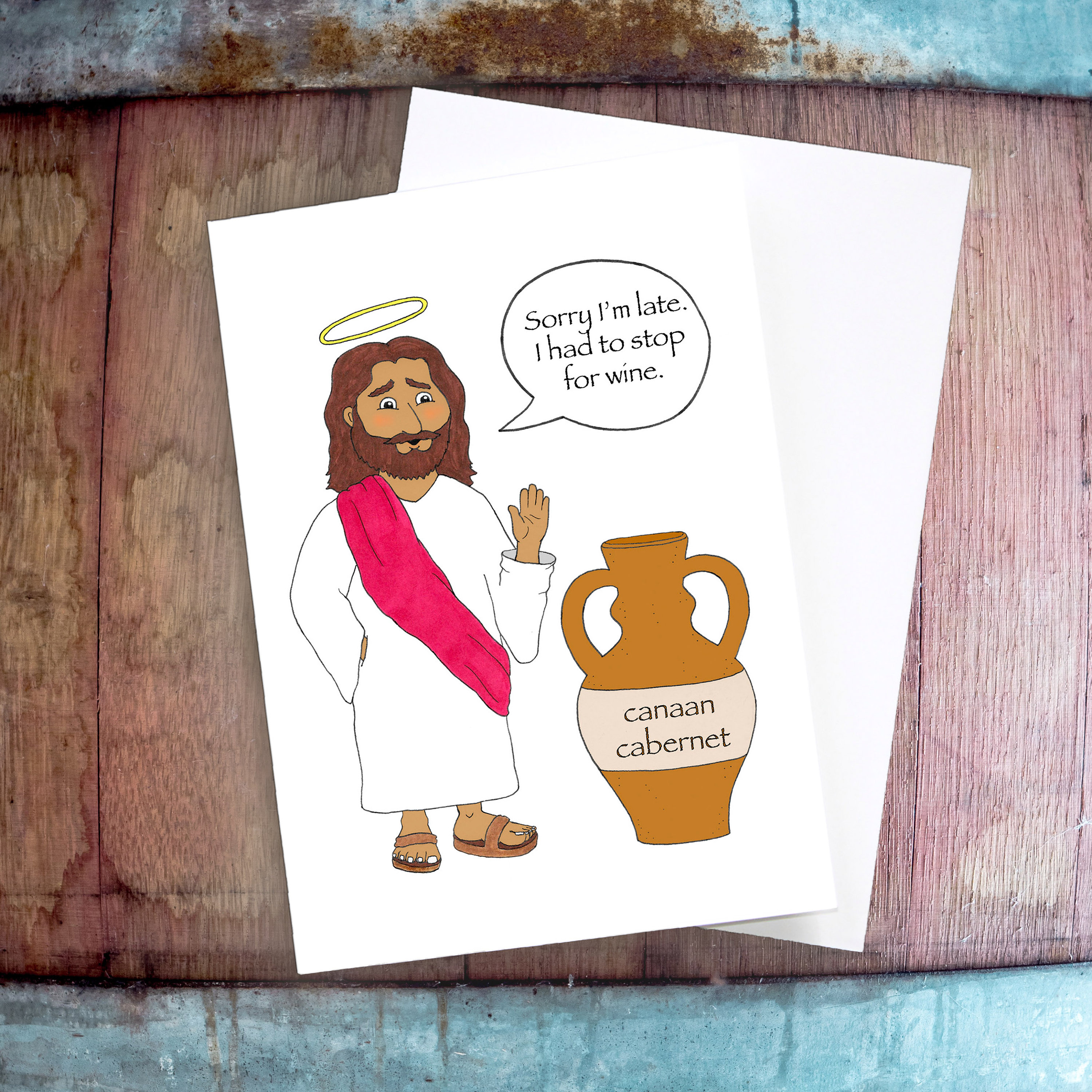 Jesus Brought Wine Card Funny Christian Gift Funny Easter Etsy Canada