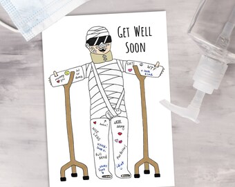 Funny Get Well Soon Card, Naughty Get Well Card for Him, Feel Better Injury Card