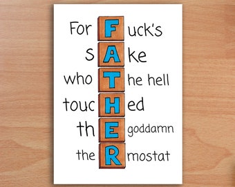 Funny Thermostat Father's Day Card: Sarcastic Dad Gift