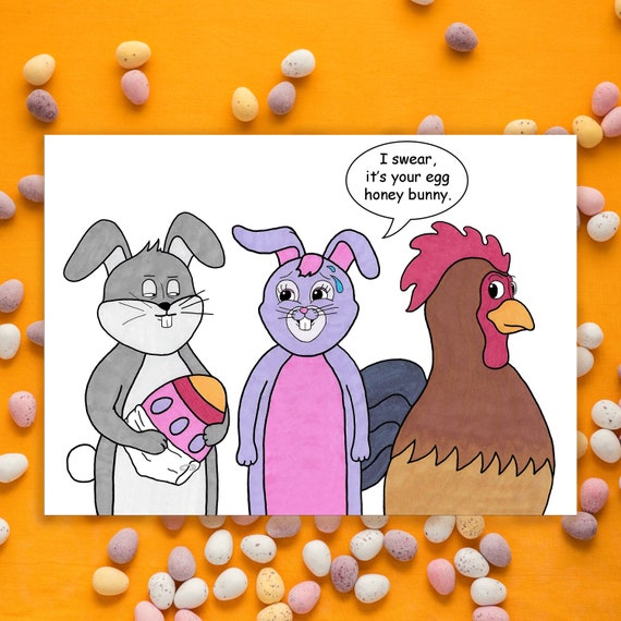 Bunnies Don't Lay Eggs Card Funny Easter Gift Naughty Etsy