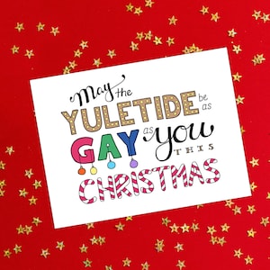 Cartão de Natal gay, presente de Natal LGBTQ engraçado, cartão de felicitações de Natal engraçado