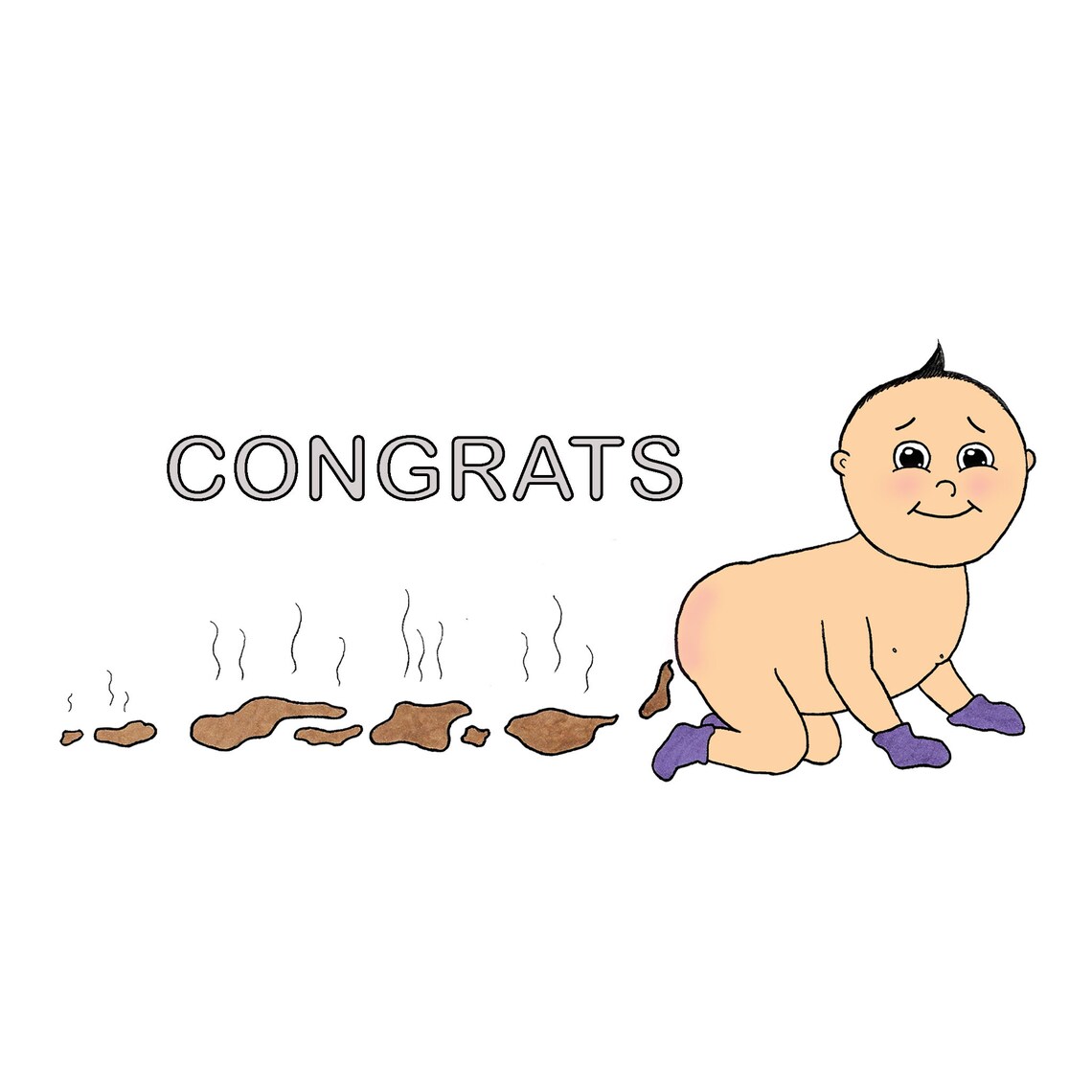 Poop Baby Peach Funny Baby/Birth Card Etsy