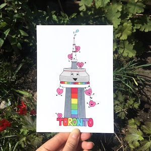 Toronto Pride Postcard Set, Funny Canada Gift, Cute CN Tower Gift, Canadian Souvenir, Bulk Postcards