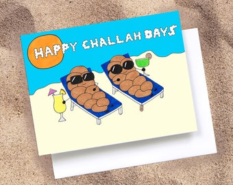 Challah Days Card, Funny Hanukkah Gift, Cute Hanukkah Greeting Card