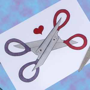 Sapphic Scissors Card, Funny Lesbian Valentine Card, Naughty LGBTQ Gift, Cute Gay Love Card, Lesbian Anniversary Gift