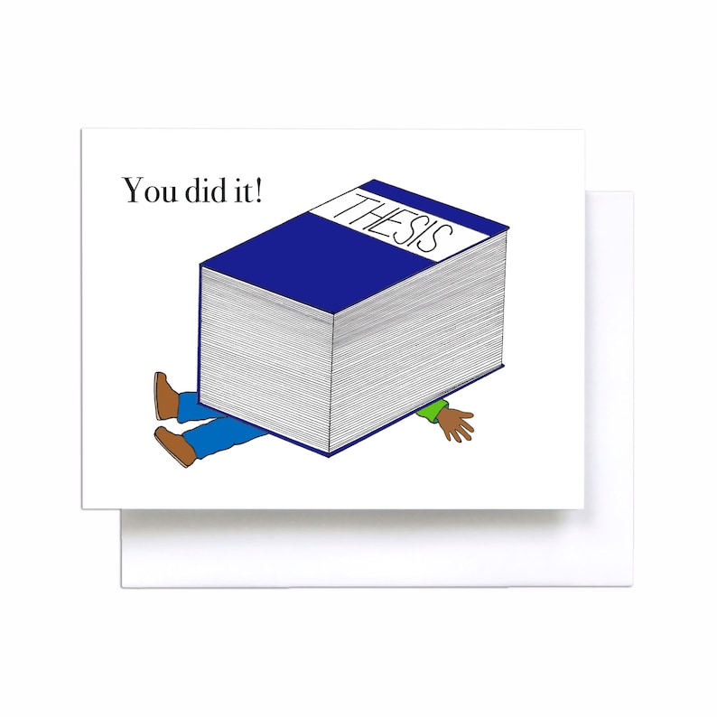 Thesis Casualty Card, Funny PhD Graduation, Master's Degree Greeting Card image 4