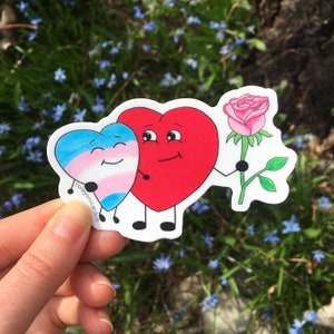 Sticker amour trans, joli cadeau transgenre, cadeau de fierté trans, sticker LGBTQ
