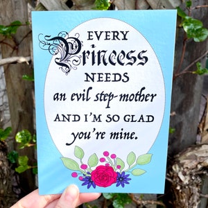Evil Step Mom Karte, lustige Mutter-Tageskarte, lustiges Geschenk für Stiefmutter, lustige Geburtstagskarte für Stiefmutter