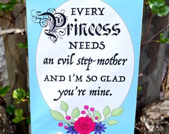 Evil Step Mom Card, Funny Mothers Day Card, Funny Gift For Step Mom, Funny Birthday Card for Step-Mom