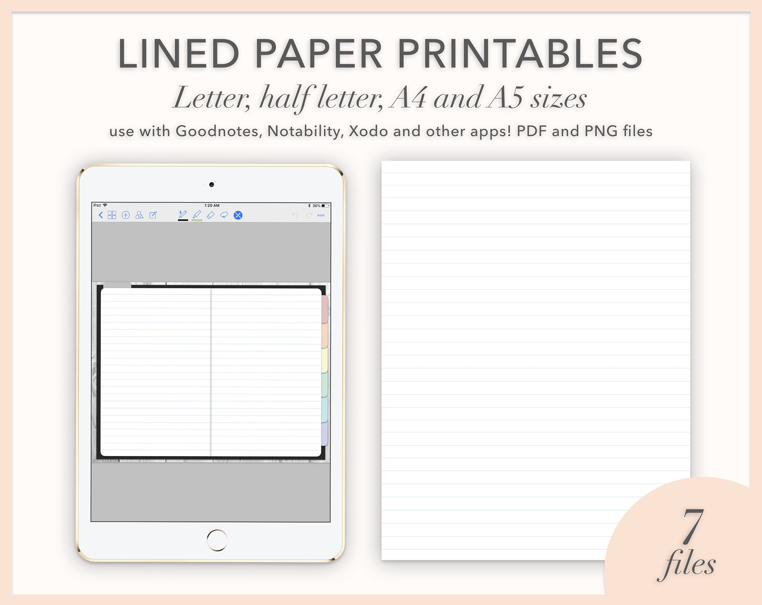 printable bullet journal lined paper 8 5x11 pdf etsy