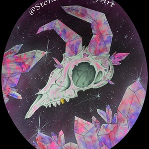 Stoner Advisory Art Crystal Space Skull Sticker