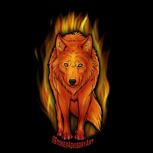 Stoner Advisory Art Fire Wolf Sticker