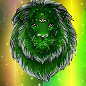 Stoner Advisory Art Groene Leeuw Sticker
