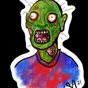 Stoner Advisory Art Zombie Sticker