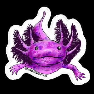 Stoner Advisory Art Pink Lila Axolotl Sticker