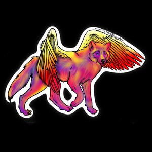 Stoner Advisory Art Fliegender Wolf Sticker