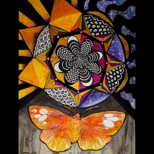 Stoner Advisory Art Tag und Nacht Motte Mandala Aufkleber