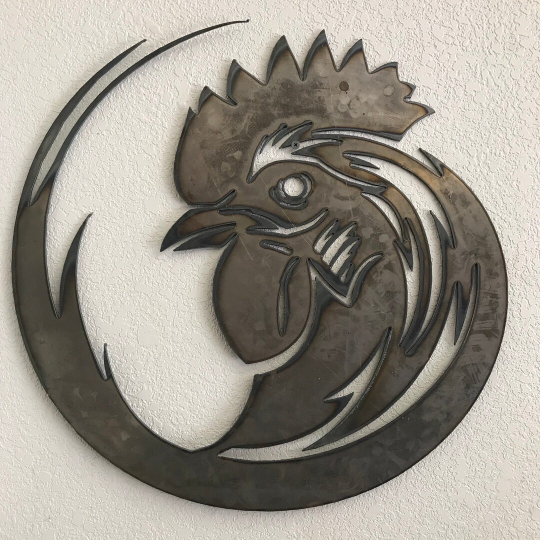 Rooster Metal Art Etsy