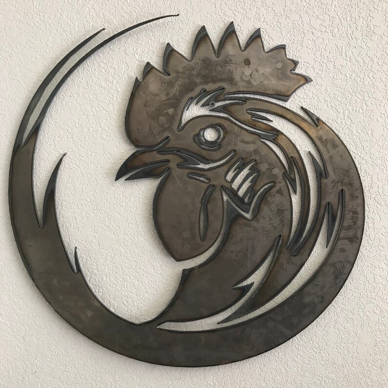 Rooster Metal Art Etsy