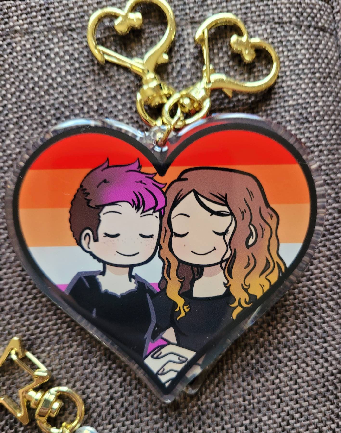 Custom YCH Commission LGBTQ Pride Heart 3" Acrylic Keychain (Please Read Description!)